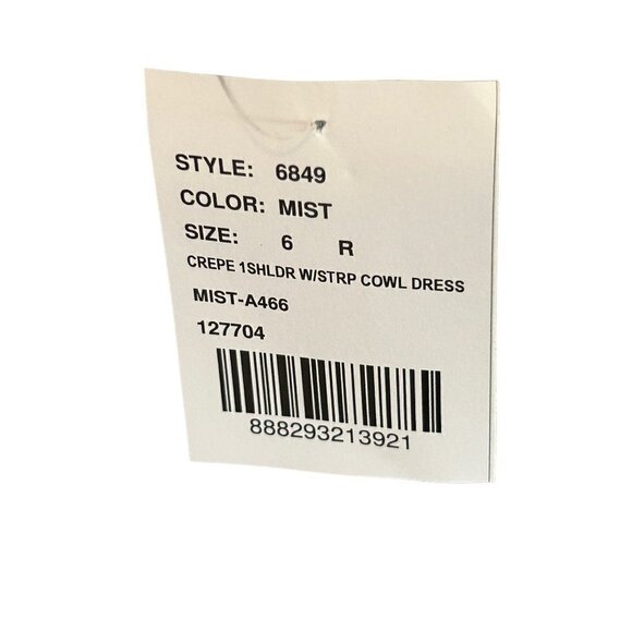 Dessy Womens After Six One Shoulder Draped Cowl Maxi Dress Sky Blue Size 6 NWT - Picture 5 of 6